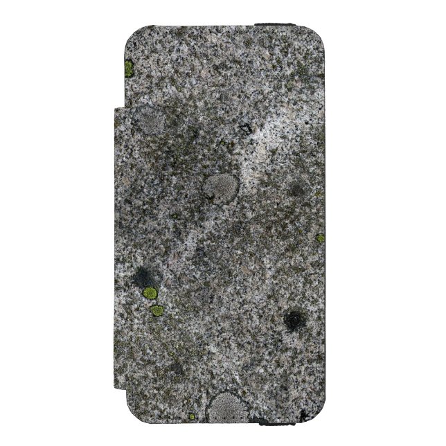Granite Sten Grått med Grönt Moss Incipio iPhone Wallet Skal (Folio Framsidan)