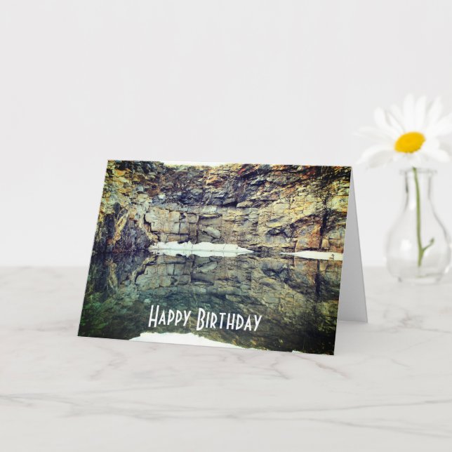 Granite Sten Reflection 1 Nature Birday Card Kort (Liten växt)