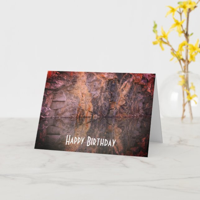 Granite Sten Reflection 3 Nature Birday Card Kort (Gul blomma)