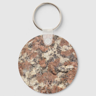 Granite Sten Struktur - Rosa Black White - Nyckelring