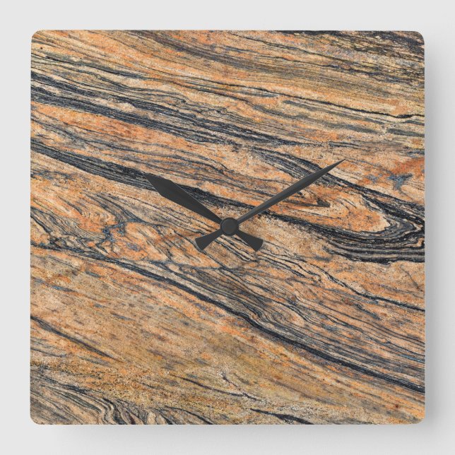 Granite Stone Mönster Acrylic Wall Clock Fyrkantig Klocka (Framsida)