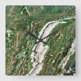 Granite Stone Mönster Acrylic Wall Clock Fyrkantig Klocka