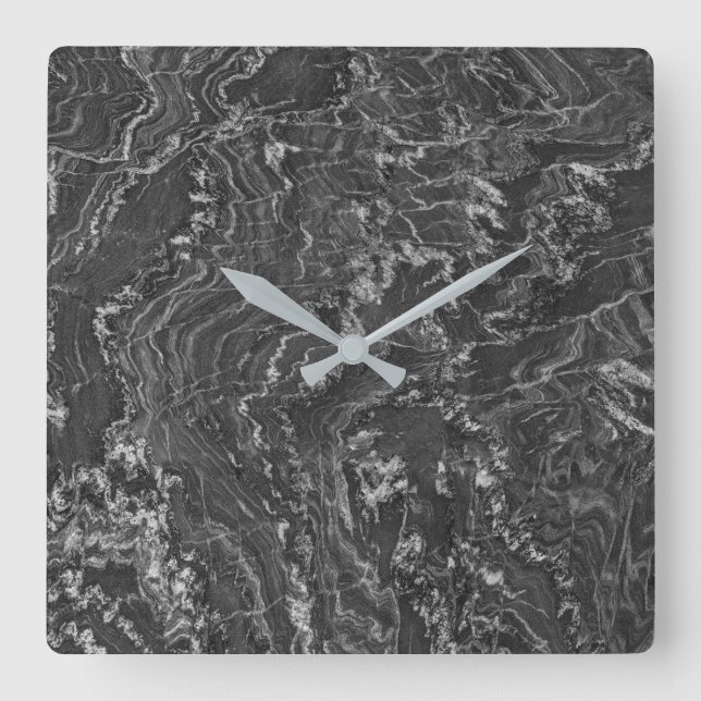 Granite Stone Mönster Acrylic Wall Clock Fyrkantig Klocka (Framsida)