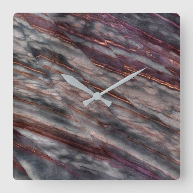 Granite Stone Mönster Acrylic Wall Clock Fyrkantig Klocka (Framsida)