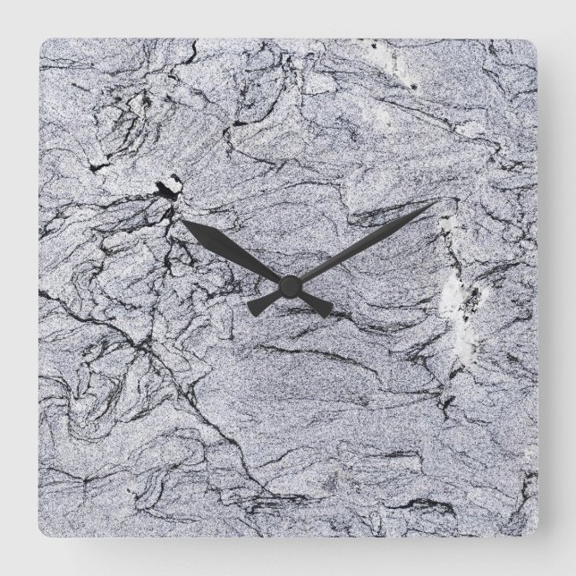 Granite Stone Mönster Acrylic Wall Clock Fyrkantig Klocka (Framsida)