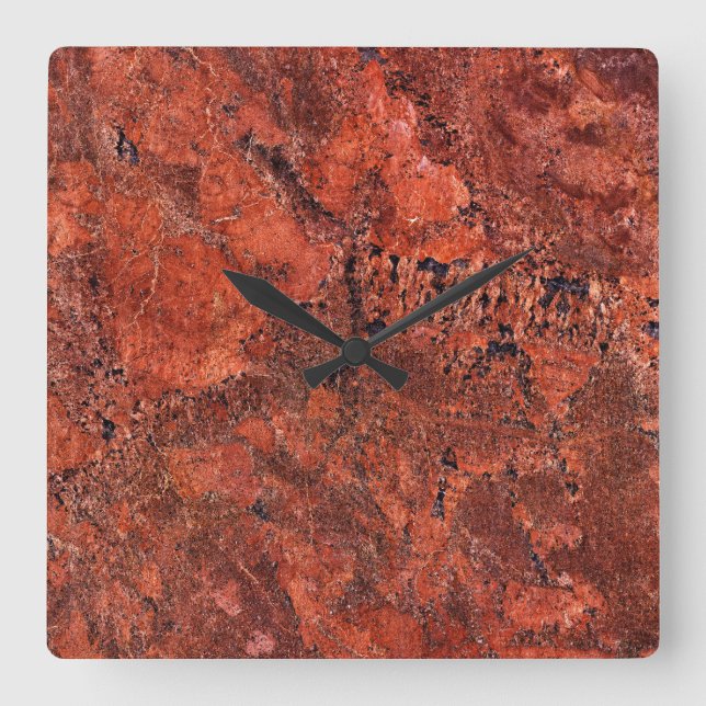 Granite Stone Mönster Acrylic Wall Clock Fyrkantig Klocka (Framsida)
