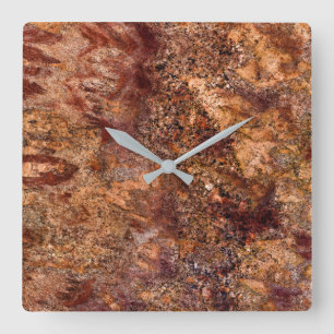 Granite Stone Mönster Acrylic Wall Clock Fyrkantig Klocka