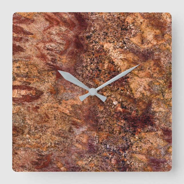 Granite Stone Mönster Acrylic Wall Clock Fyrkantig Klocka (Framsida)