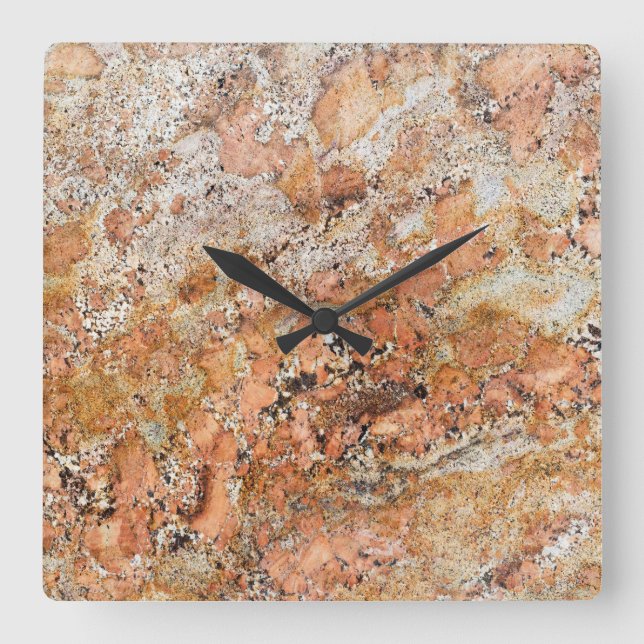 Granite Stone Mönster Acrylic Wall Clock Fyrkantig Klocka (Framsida)
