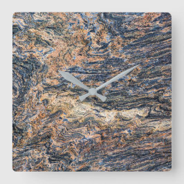 Granite Stone Mönster Acrylic Wall Clock Fyrkantig Klocka