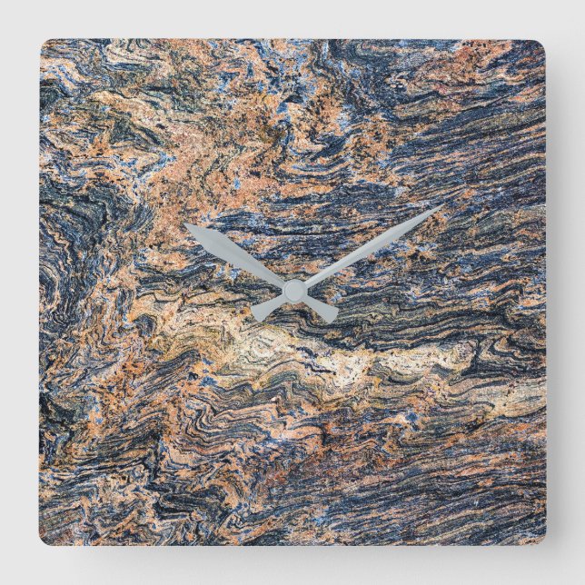 Granite Stone Mönster Acrylic Wall Clock Fyrkantig Klocka (Framsida)