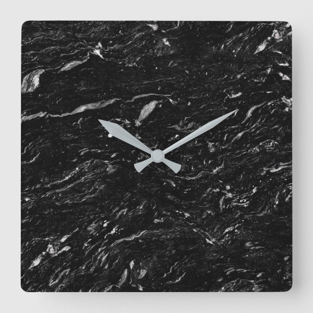 Granite Stone Mönster Acrylic Wall Clock Fyrkantig Klocka (Framsida)