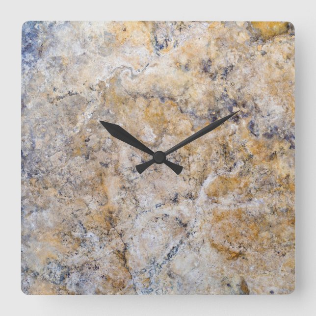 Granite Stone Mönster Acrylic Wall Clock Fyrkantig Klocka (Framsida)
