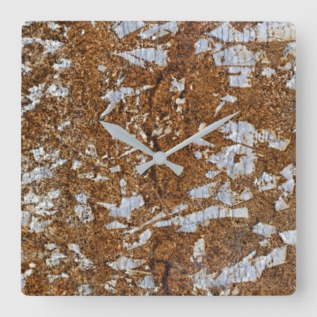 Granite Stone Mönster Acrylic Wall Clock Fyrkantig Klocka (Framsida)
