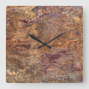 Granite Stone Mönster Acrylic Wall Clock Fyrkantig Klocka
