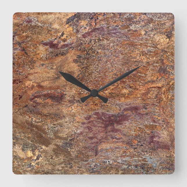 Granite Stone Mönster Acrylic Wall Clock Fyrkantig Klocka (Framsida)