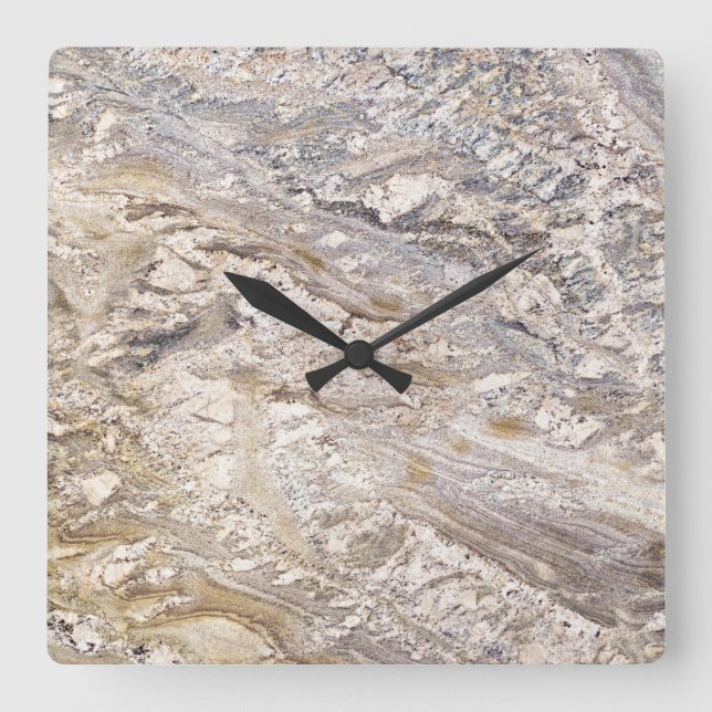 Granite Stone Mönster Acrylic Wall Clock Fyrkantig Klocka (Framsida)