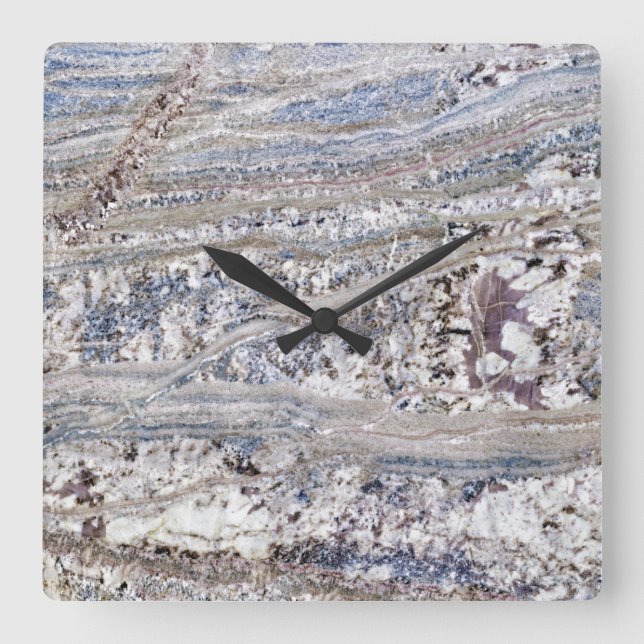 Granite Stone Mönster Acrylic Wall Clock Fyrkantig Klocka (Framsida)