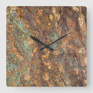 Granite Stone Mönster Acrylic Wall Clock Fyrkantig Klocka