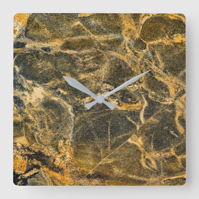 Granite Stone Mönster Acrylic Wall Clock Fyrkantig Klocka (Framsida)