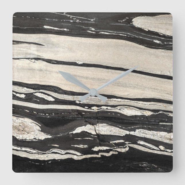 Granite Stone Mönster Acrylic Wall Clock Fyrkantig Klocka (Framsida)