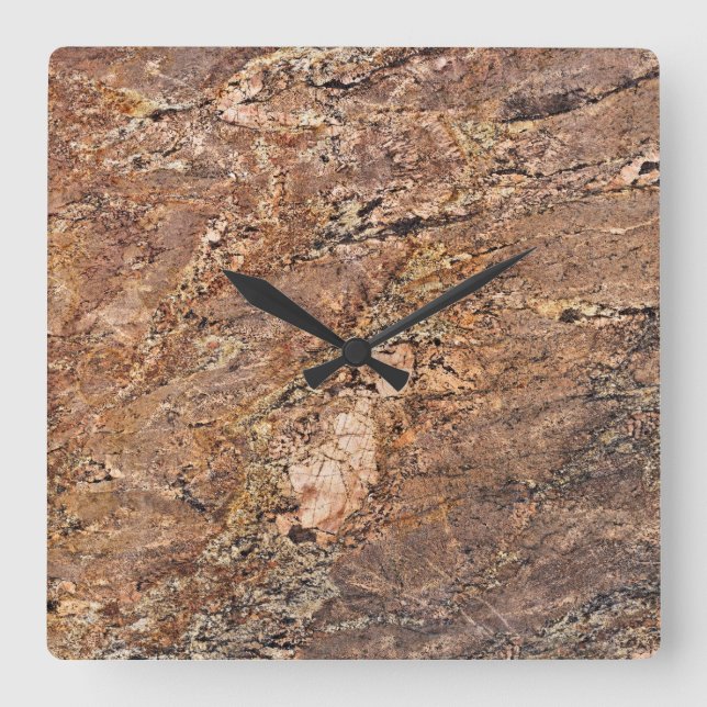 Granite Stone Mönster Acrylic Wall Clock Fyrkantig Klocka (Framsida)
