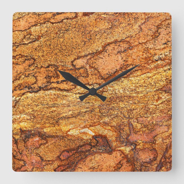Granite Stone Mönster Acrylic Wall Clock Fyrkantig Klocka (Framsida)