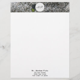 Granitgrå färgMonogram och adress Brevhuvud