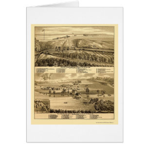 Granitnedgångar, panorama- karta för MN - 1874 Hälsningskort
