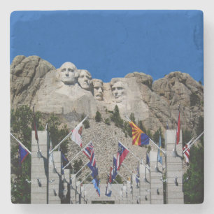 Granitskulptur av amerikanpresidenter underlägg sten