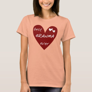 Granma för röd hjärta bäst någonsin T-tröja och T-shirt