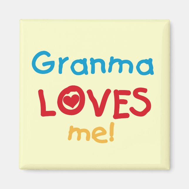 Granma Kärlek Me T-shirts och gåvor Magnet (Framsidan)