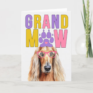 GranMAW Afghan Hound GrandDOG Grandföräldrar Day Helgkort