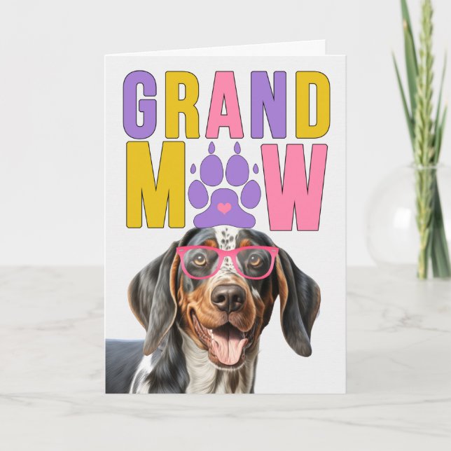 GranMAW Bluetick Coonhound HUND Grandföräldrar Day Helgkort (Framsida)