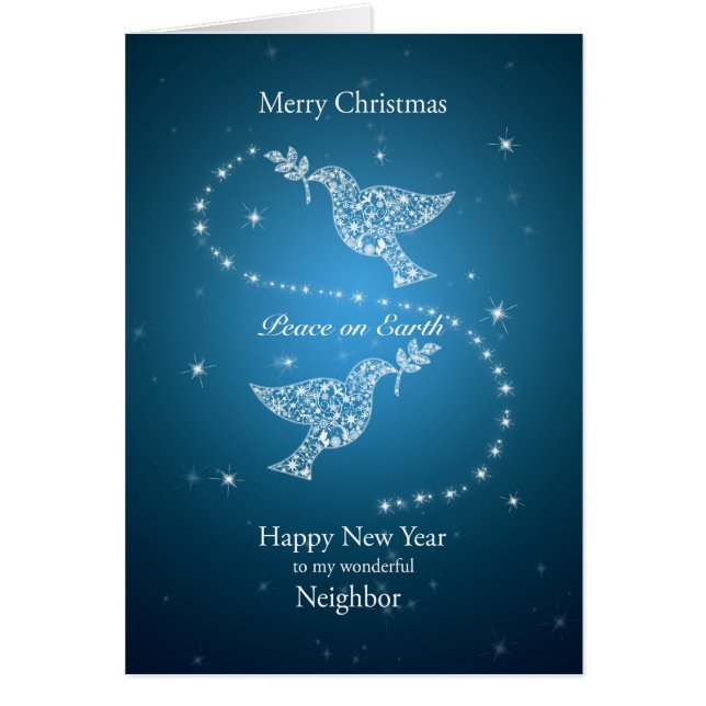 Grann duvor av fredjul hälsningskort (Framsidan)