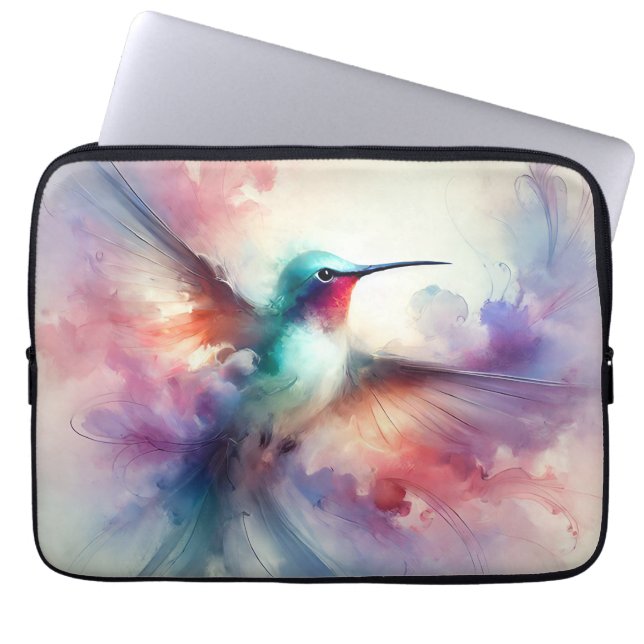 Grann Kolibri i Vattenfärg Laptop Fodral (Framsidan)