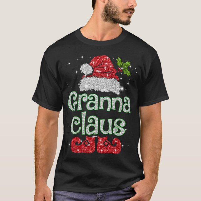 Granna Claus Santa Funny jul Pajama Matching T Shirt (Framsida)