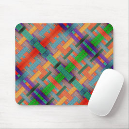 Grannans korsade rödaktiga remsor, med vävt utseen musmatta