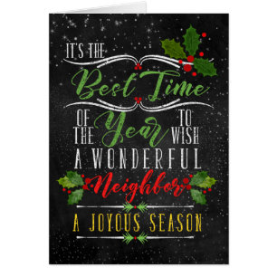 Grannens bästa julkalkylpanel hälsningskort