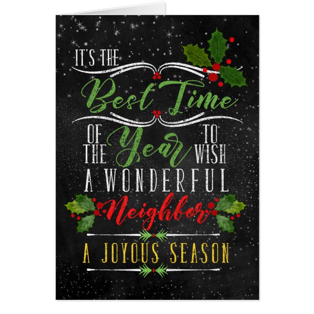 Grannens bästa julkalkylpanel hälsningskort (Framsidan)