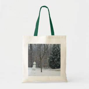 Grannens vinterscen i Snö i Snögubbe Tygkasse