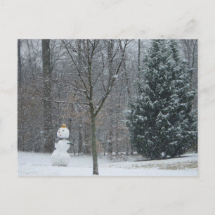 Grannens vinterscen i Snö i Snögubbe Vykort