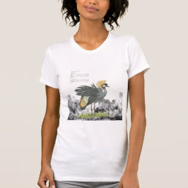 Grannfläckad handmålad Grått Crowned Crane T Shirt