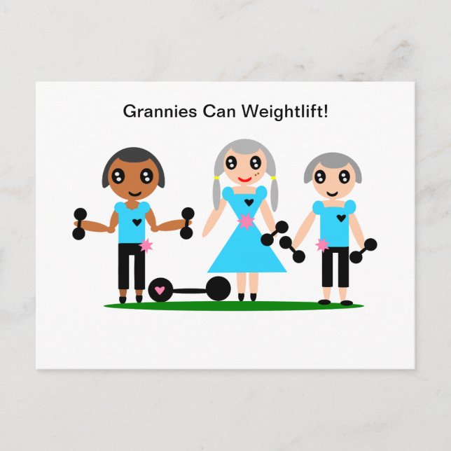 Grannies Can Weightlift Vykort (Framsida)