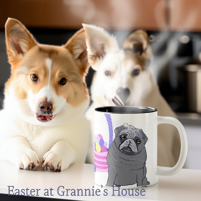 Grannies Pug Two-Tone Coffee Mugg (Skapare uppladdad)