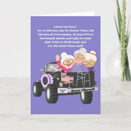 Grannies Ride Greeting Card Kort