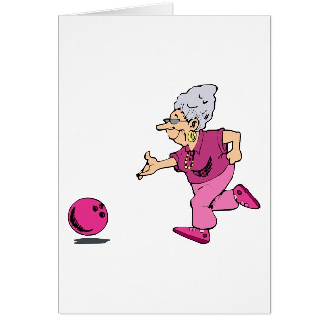 Grannies som bowlar ligan hälsningskort (Framsidan)