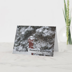 Grannjulen Hälsning-Snö på Träd Helgkort