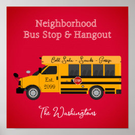 Grannskap Buss - stopp och hangout Poster utskrift