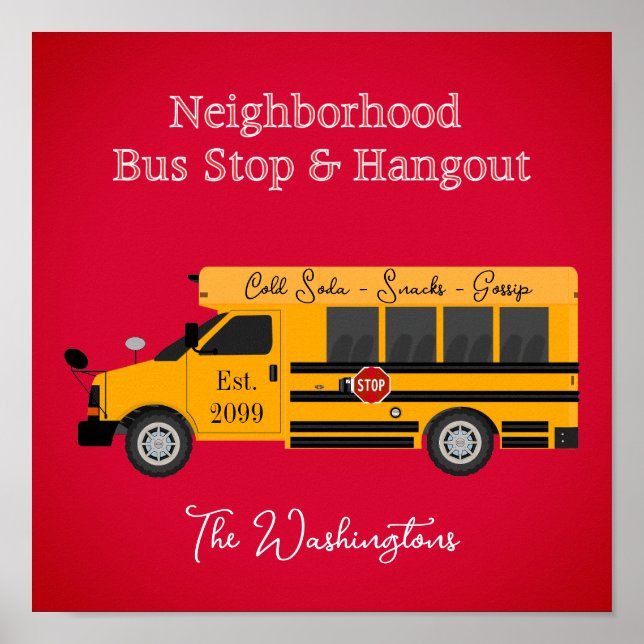 Grannskap Buss - stopp och hangout Poster utskrift (Framsidan)